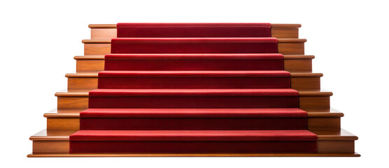 Stairs with red carpet, cut out