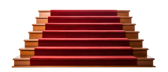 Stairs with red carpet, cut out