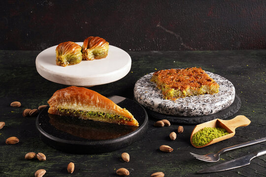 Baklava with walnut. Turkish traditional dessert.