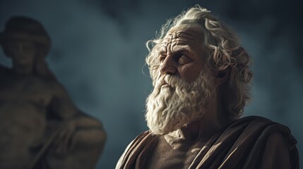 Portrait of philosopher Socrates.generative ai
 - obrazy, fototapety, plakaty