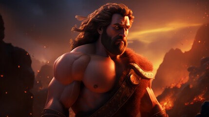 Fototapeta na wymiar The strong hero Hercules.generative ai 