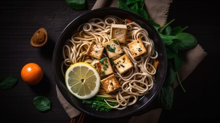 Tofu soba noodle, an Asian culinary delight