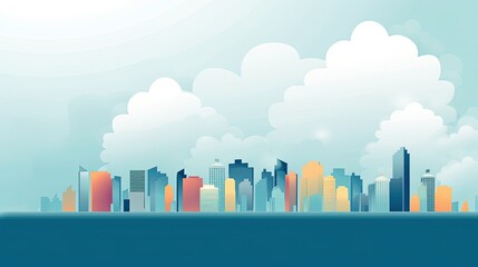 Minimalist and sleek cityscape illustration with striking silhouettes - obrazy, fototapety, plakaty
