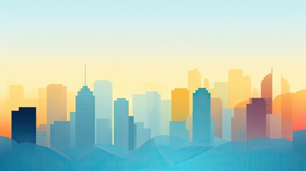 Naklejka premium Stylish and captivating city skyline illustration with bold silhouettes