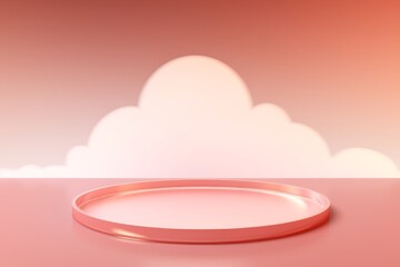 Minimalist Cloudscape: Pink Abstract Cloud Pattern on Brown