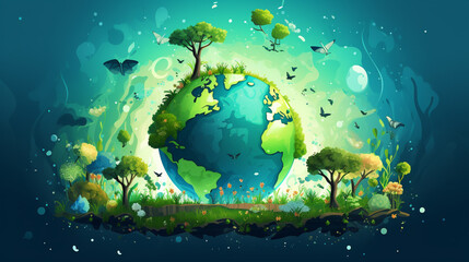 Obraz na płótnie Canvas Earth Day. International Mother Earth Day. Environmental problems and environmental protection, copy space,