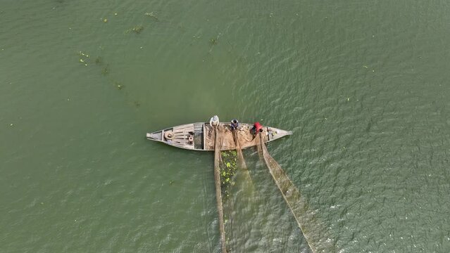 Local boat fishing in Bangladesh 