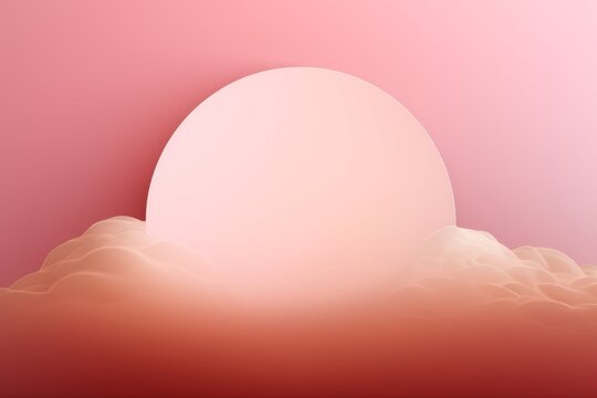 Minimalist Cloudscape: Pink Abstract Cloud Pattern on Brown