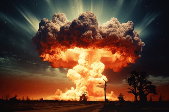 Mushroom cloud of nuclear explosion