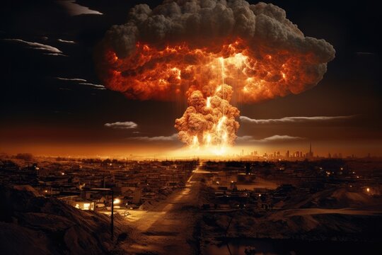 Mushroom cloud of nuclear explosion