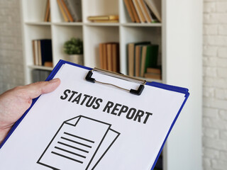 Status report is shown using the text