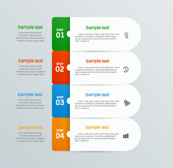 Infographic design template with 4 options, steps or processes. Can be used for workflow layout, diagram, annual report, web design 