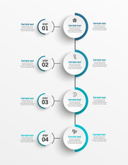 Infographic design template with 4 options, steps or processes. Can be used for workflow layout, diagram, annual report, web design 