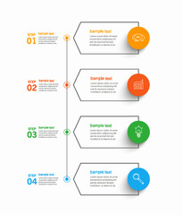 Infographic design template with 4 options, steps or processes. Can be used for workflow layout, diagram, annual report, web design 