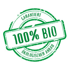 stempel gruen grantiert 100% bio oekologischer Anbau