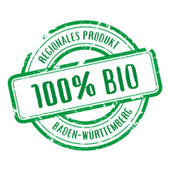 stempel gruen regionales produkt 100% Bio-Produkt Baden-Württemberg