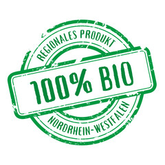 stempel gruen regionales produkt 100% Bio-Produkt Nordrhein-Westfalen
