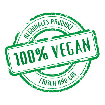 stempel Regionales Produkt 100% vegan frisch und gut gruen