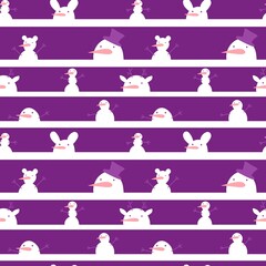 Christmas snowman seamless winter pattern for wrapping paper and fabrics and kids clothes print