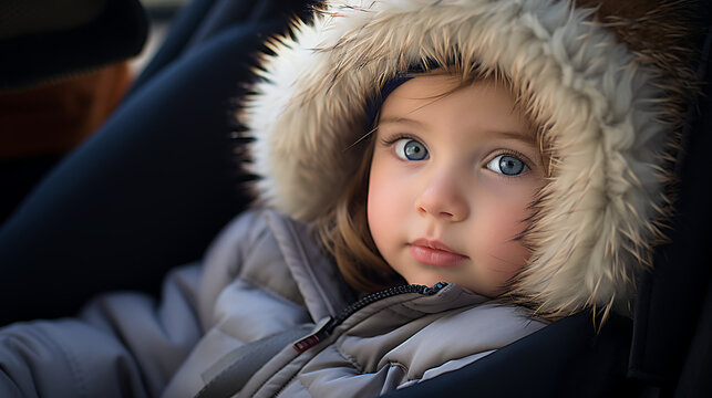 a bundle of joy in a stroller, eyes twinkling with innocence. 