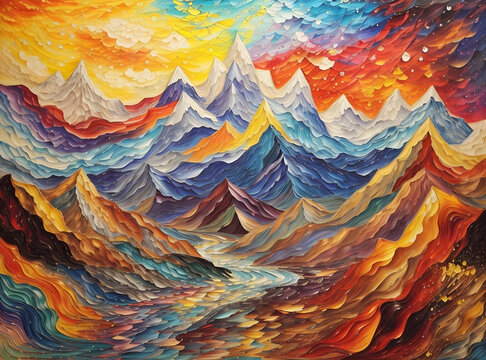 colorful and radiant mountain resort