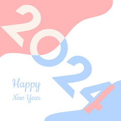 New year 2024 poster. Creative colorful number 2024. Happy New Year greetings card. Colorful design. Minimalistic design background. Vector template