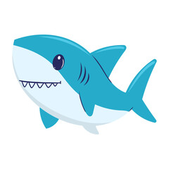 Obraz premium cute little shark vector illustration