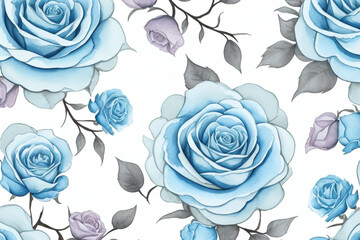 Watercolor Rose Harmony, Seamless Patterns of Elegance