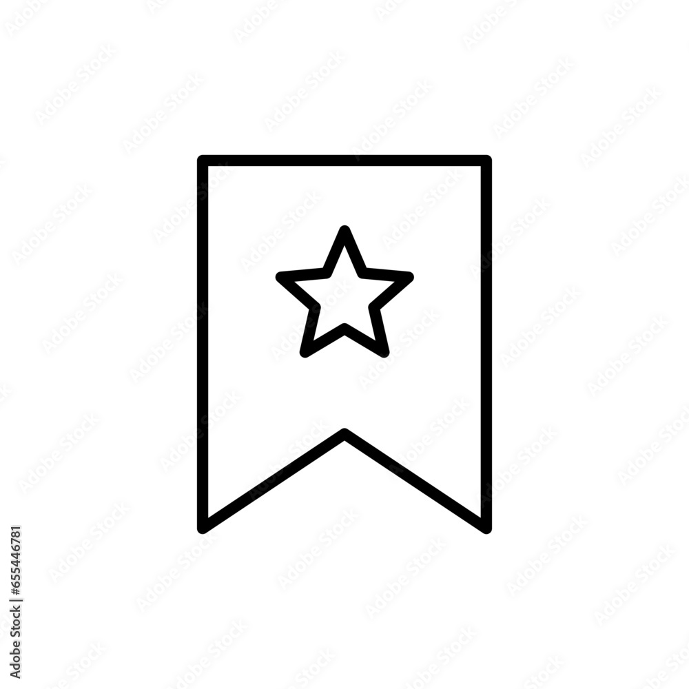 Poster bookmark with star icon. add to favorite icons. save ribbon icon saving sign. web, mobile app outlin