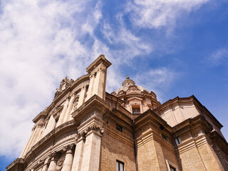 Fototapeta na wymiar Catholic Church in Roman Forum, Rome, Italy