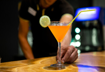 Cocktail Creation: Bartender's Handcrafting Lemon Delight