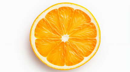 Slice of Summer: Juicy Orange Segment on a White Backdrop, Essence of Freshness