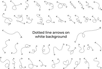 vector dashed arrow collection set - obrazy, fototapety, plakaty