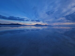Bonneville Salt Flats at sunrise, Utah