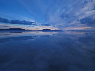 Bonneville Salt Flats at sunrise, Utah