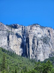View of a waterfall from an overlook, Yosemite National Park