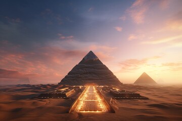 pyramids of giza, Generative AI - obrazy, fototapety, plakaty