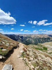 Huron Peak trail with view of Colorado mountains