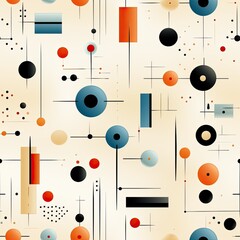 Bauhaus Inspired Christmas Wrapping Paper Pattern - Seamless, Tileable.
