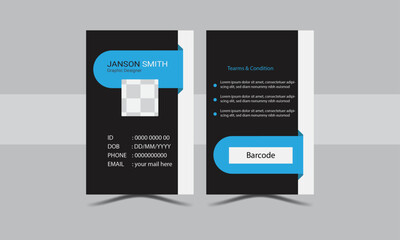 Modern and creative layout ID card design with two color variation bundle