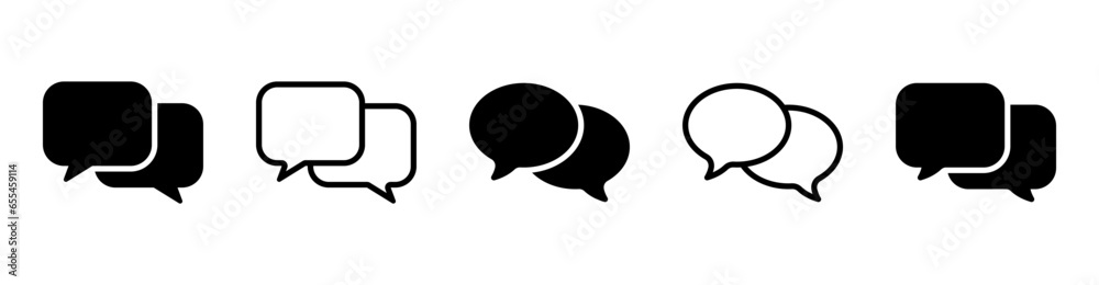 Poster Chat icon speech bubble symbol - talk message chat bubble icon set. contact us icon. web icons set. online communication, Conversation, chatting icons. vector design elements