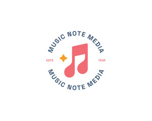 Obraz premium Simple modern note music logo