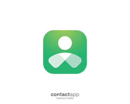 Simple modern contact icon apps logo