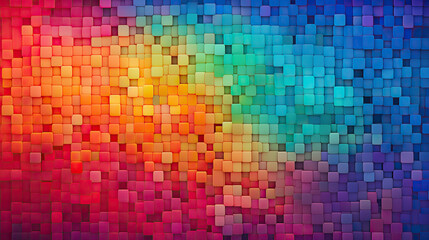 Abstract rainbow bright cubic background. 3D colorful geometric cube pattern. Generative AI bstract modern texture