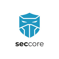 Security robot logo design vector