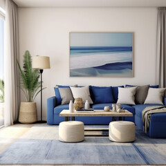  ultramarine living room coastal interior 

