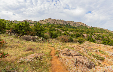 Daytime landscape of the Wichita Mountains National Wildlife Refuge