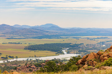 Daytime landscape of the Wichita Mountains National Wildlife Refuge