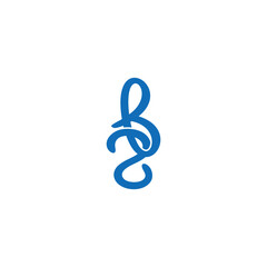 Obraz premium letter b2 curve line simple logo vector