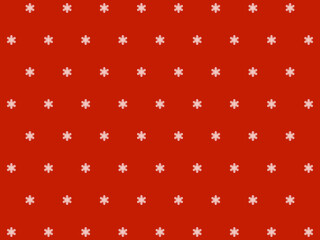 フラットな雪の結晶ドットパターン背景：赤